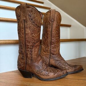 Dan Post Brown 6½ M Leather Made In Mexico Cowboy Western Festival Rodeo Boots